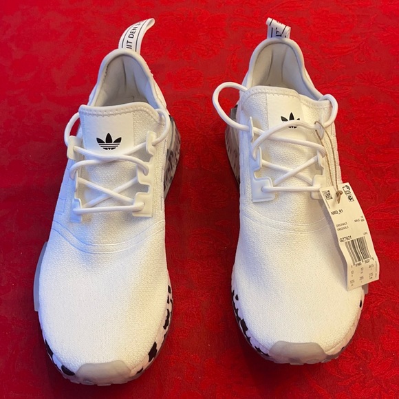 Adidas NMD R1 brand new with tags white W black and white cow pattern souls 10.5 - Picture 6 of 12